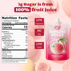 Healspot open pouch revealing soft peach konjac jelly texture and easy eat