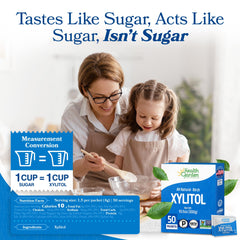 Close-up of a Health Garden xylitol packet texture highlighting easy portion control