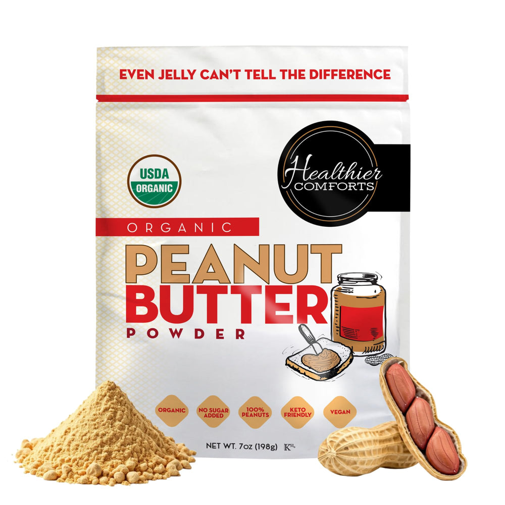 Healthier Comforts front packaging 7 oz showing label and organic claims for informed purchase