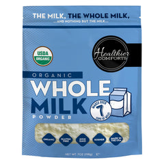 Healthier Comforts front packaging showing organic label and pouch benefit