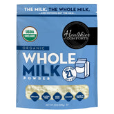 Healthier Comforts front packaging showing organic badge and resealable pouch benefit