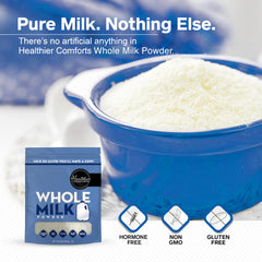 Healthier Comforts open bag with fine powder texture for easy measuring and mixing
