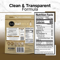 Healthier Comforts reconstituted oat milk in glass, demonstrating creamy freshness