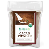 Healthworks Superfoods front packaging showing 2 lb organic cacao benefits