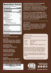 Healthworks Superfoods open bag of cacao powder ready to scoop for recipes benefit bulk value