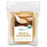 Healthworks Superfoods front packaging showing 1 lb organic maca powder and benefits