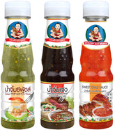 Healthy Boy front packaging showing three bottles and clear product view, boosts kitchen convenience