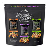 Healthy Earth front packaging showing 24 single‑serve packs and variety benefit