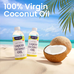 Healthy Origins coconut oil being used in a hot skillet for sautéing with stable heat