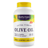 Healthy Origins front packaging showing organic olive oil softgels and benefits