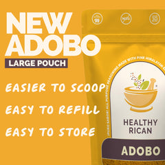 Healthy Rican spoonful of adobo seasoning ready to sprinkle for bold flavor