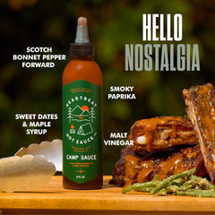 HEARTBEAT HOT SAUCE CO. drizzled on breakfast sandwich adding smoky-sweet flavor