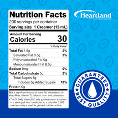 HEARTLAND close-up of creamer cup texture showing easy-peel lid and smooth pour