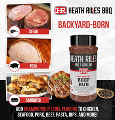 Heath Riles BBQ on steak sear, creates peppery crust and flavor