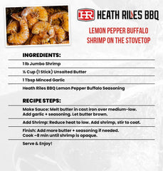 Heath Riles BBQ rub being poured over pork chop for enhanced savory and tangy taste