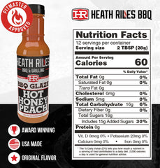 Heath Riles close-up glaze texture highlighting sticky sheen and peach flavor