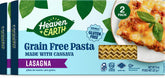 Heaven & Earth front packaging showing cassava lasagna, convenient and certified