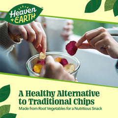 HEAVEN & EARTH chips in bowl ready to snack for convenient portioning