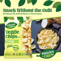 Heaven & Earth close-up texture of cassava chip highlighting crispness