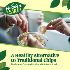 Heaven & Earth chips in bowl beside dip for party-ready serving appeal