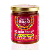 Heavenly Organics front jar shot showing organic Acacia honey and pantry-ready appeal