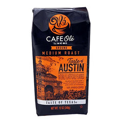 HEB Café Olé front bag showing pecan and cinnamon flavor promise