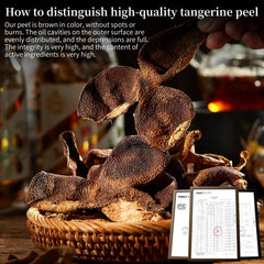 hee creek brewed chenpi tea in cup with golden amber color and inviting citrus aroma