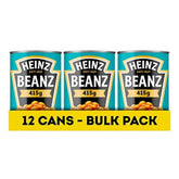 Heinz baked beans front packaging showing nutrition and convenience