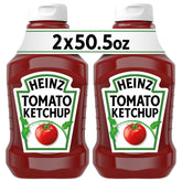 HEINZ front packaging showing two 50.5 oz bottles, convenient bulk supply
