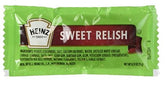 HEINZ sweet relish front view of 50 single-serve packets showing packaging and portability benefit