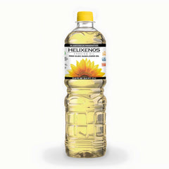 HELIXENOS front bottle view showing size and neutral cooking oil benefit