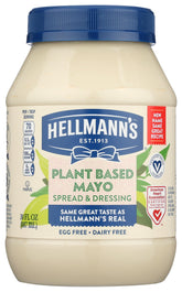 Hellmann's plant-based front jar showing label and size benefit