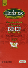 Herb-ox front box showing 50 packets and convenient single-serve use