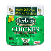 HERB-OX front packaging showing 25-count cube box and branding for pantry convenience