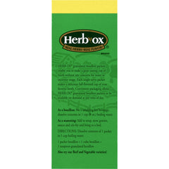 Herb-Ox stacked packets stored in pantry showing long shelf life and organization