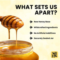 Herb To Body close-up of honey texture highlighting smooth consistency and purity