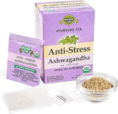 Herbal Cup front packaging showing organic ashwagandha tea benefits