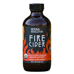 Herbal Revolution front bottle view showing organic fire cider and clear branding