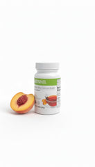 Herbalife jar front packaging showing peach label and compact size for travel