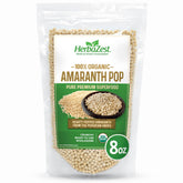 HerbaZest front pouch showing organic label and resealable pack benefit