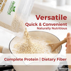 HerbaZest quinoa flakes served in bowl for quick protein-rich breakfast