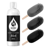 Herbeklab black oil food coloring front label showing product and benefit of vivid pigment