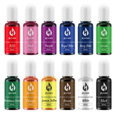 Herbeklab front packaging showing all twelve bottles and vibrant colors for chocolatier convenience