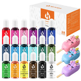 Herbeklab front packaging displaying 18 oil-based colors for vibrant chocolate decoration