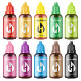 Herbeklab front packaging showing ten vibrant bottles for clear color choices