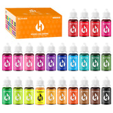 Herbeklab front packaging showing vibrant 24-color kit and compact bottles benefit precision