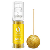 Herbeklab front packaging showing 10 g edible gold glitter spray and label benefits