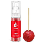 Herbeklab front packaging showing red edible glitter spray and benefits