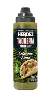HERDEZ Cilantro Lime front packaging showing 9 oz squeeze bottle and label, easy serving