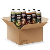 Herdez front packaging showing six-bottle variety and convenience for meals